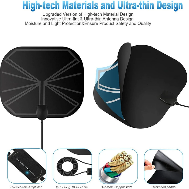 Внутреннее телевидение с усилением, внутренняя цифровая HDTV-антенна, Iptv Dvtb2 Hdtv 4k для цифрового ТВ-канала высокого давления, бесплатно