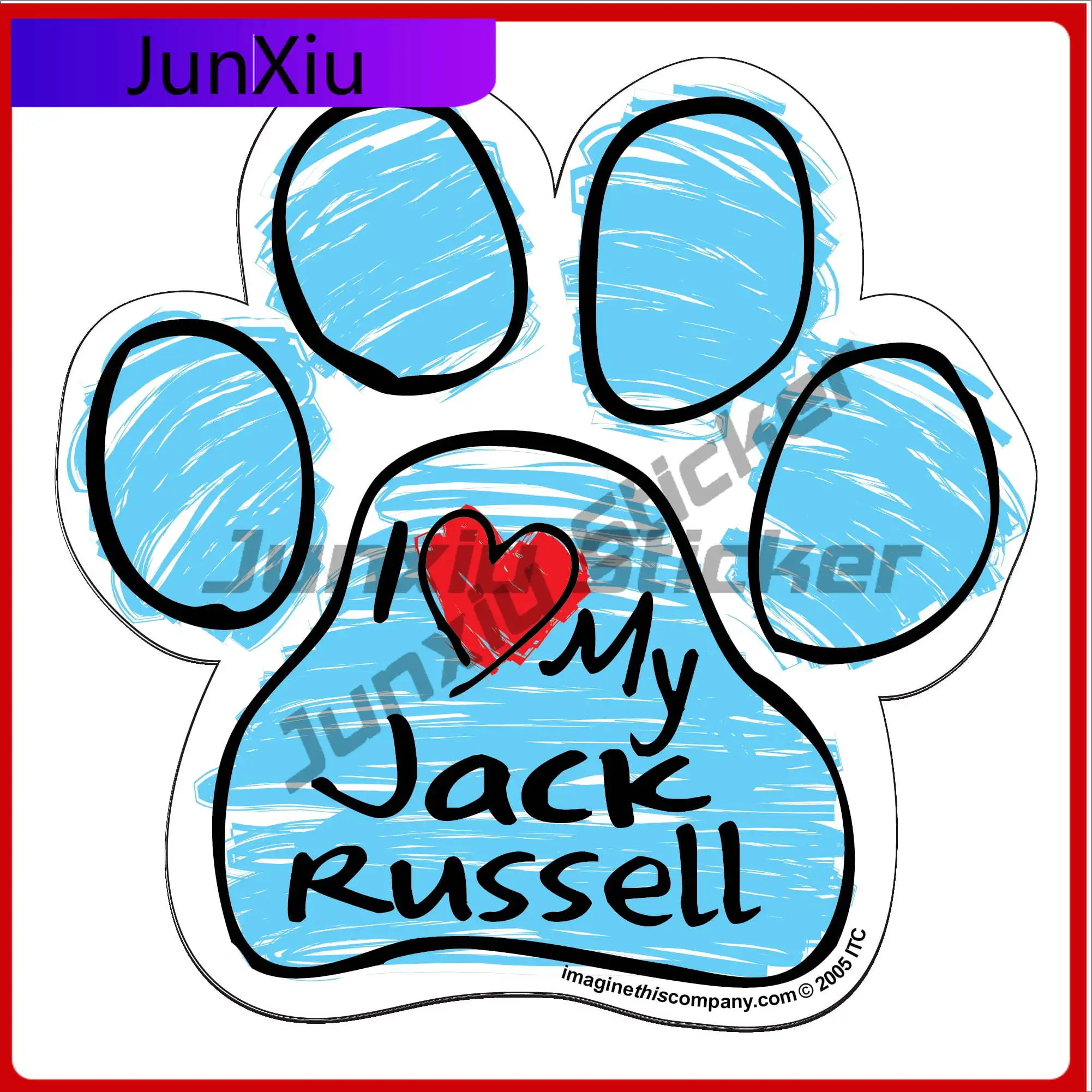

Jack Russell Blue Scribble Cool Car Truck Walls Camper Van Waterproof Vinyl Boat Sticker Aesthetic Unique Retro Funny Vintage
