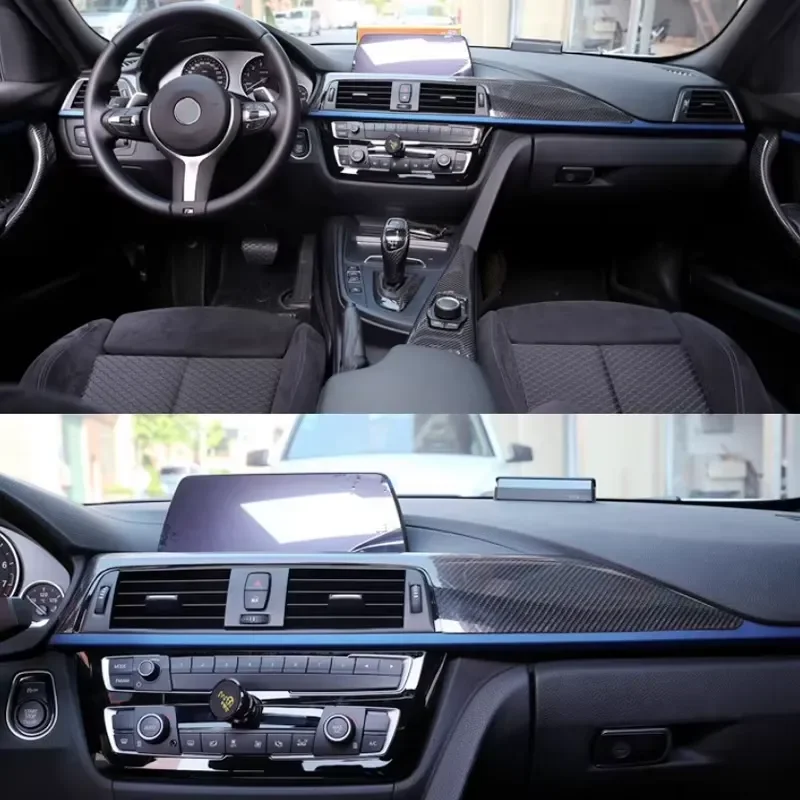 Customized Black 3K Twill Dry Carbon Fiber Interior Trim for 3 Series F30 340i LHD 9 Pieces