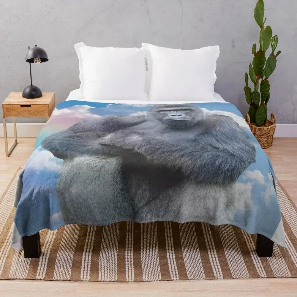 

Harambe Throw Blanket Cozy Light Blanket for Travel Camping Picnic