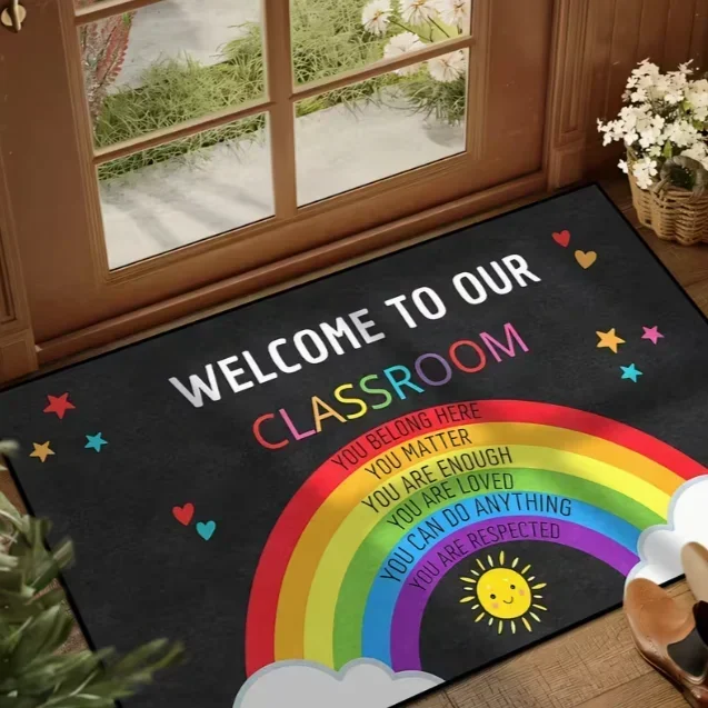 Modern Welcome Carpet Rainbow Anti Slip Sole Suitable For Front Door Living Room Kitchen Decoration Housewarming Gift Carpets