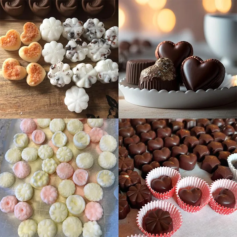 5-8PCS/set Silicone Chocolate Molds, Non-Stick Candy Molds for Making Bite Size Chocolates, Candies, Truffles, Gummies, Jelly - view 3