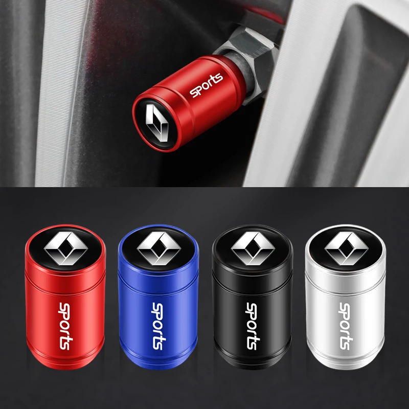 4Pcs Car Decorative Accessories Wheel Valve Stem Metal Dust Cap Cover For Renault RS Fluence Laguna Scenic Latitude Captur ZOE