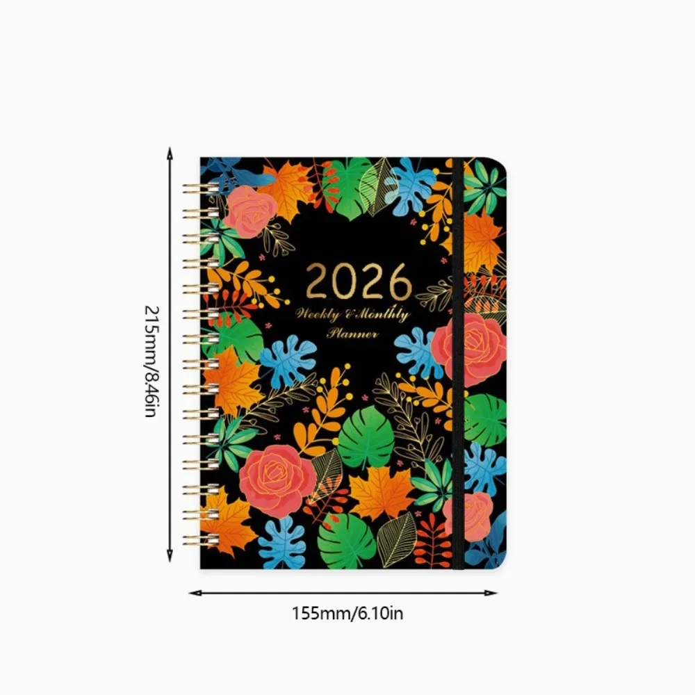 Buku Agenda Planner 2026 Ukuran A5 Spiral Binding Coil Desain Sederhana dengan Fungsi Jam untuk Jadwal Harian