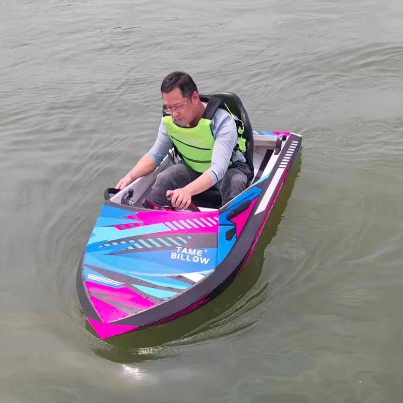 Barco de kart eléctrico de doble motor, barco de carreras de chorro de fibra de vidrio, 30kw, Aqua Kart eléctrico
