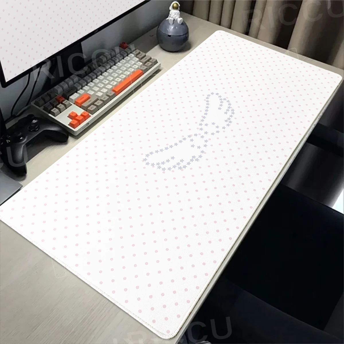 Pink Minimalist Mousepad Korean Ins Style xxl Mouse Pad Love Wings Sky Desk Mat Rubber Non-Slip Aesthetic Decoration Deskpad Rug