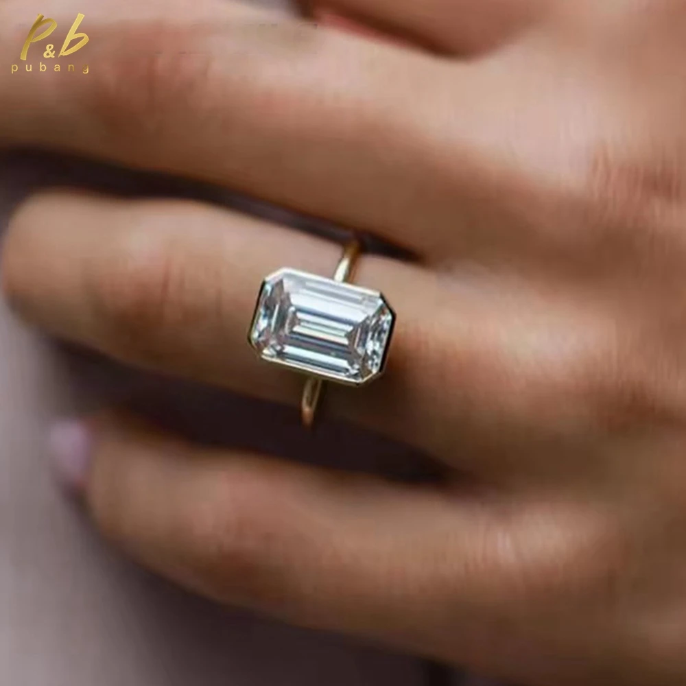 

PuBang Classic 3EX VVS1 D Цвет Изумрудная огранка Муассанит Кольцо Ободок Оправа 4-каратное ювелирное обручальное кольцо с сертификацией GRA