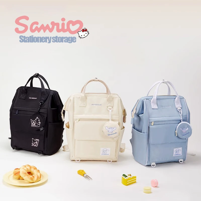 2023 Sanrio Summer Anime Kuromi Simple Backpack Genuine Cartoon Cinnamoroll Middle School Student Stationery Storage School Bag