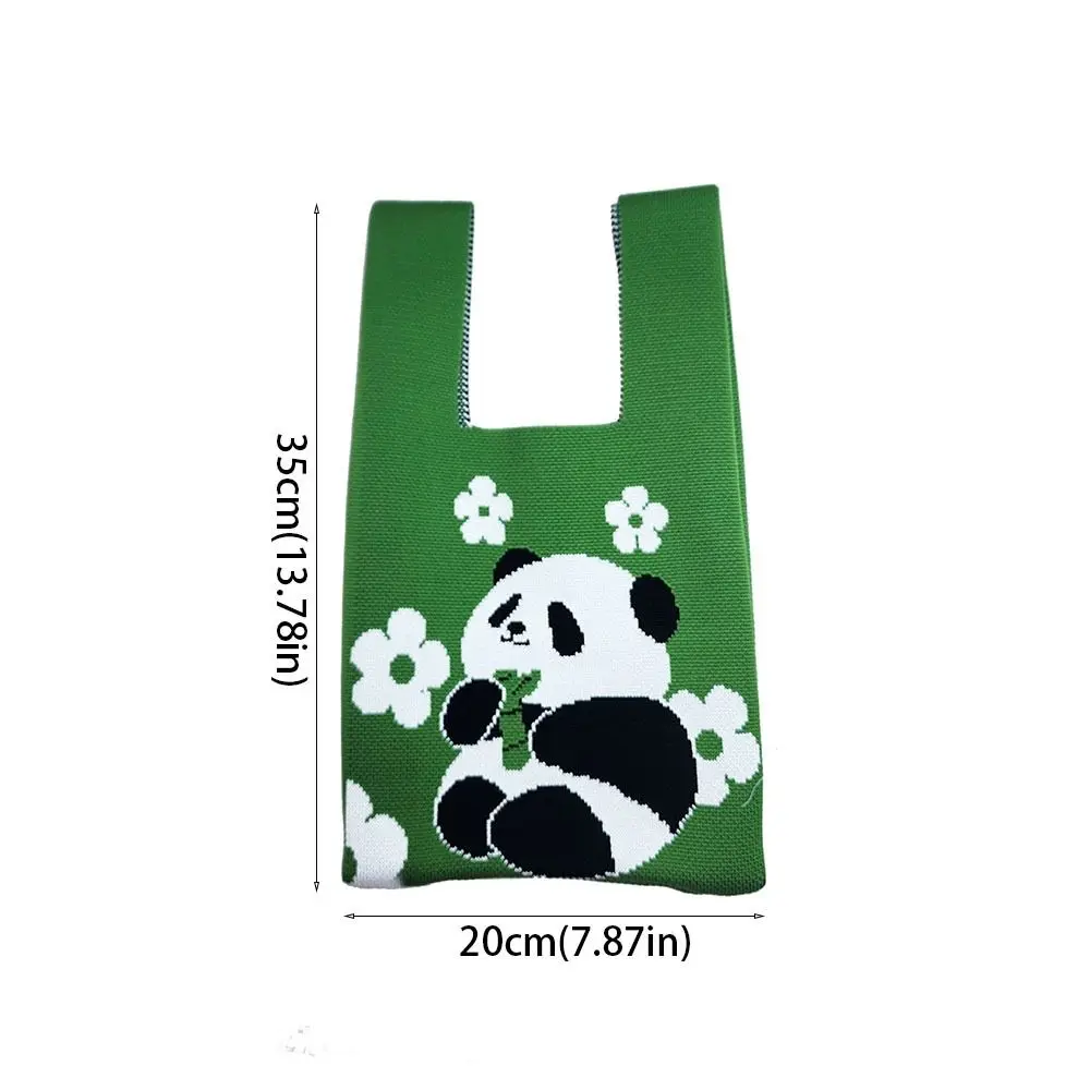 Riginal Design Knit Bag Cute Panda Knitted Bag Handbag Fashion Underarm Women\'s Even Bags Versatile Casual Hand Bag