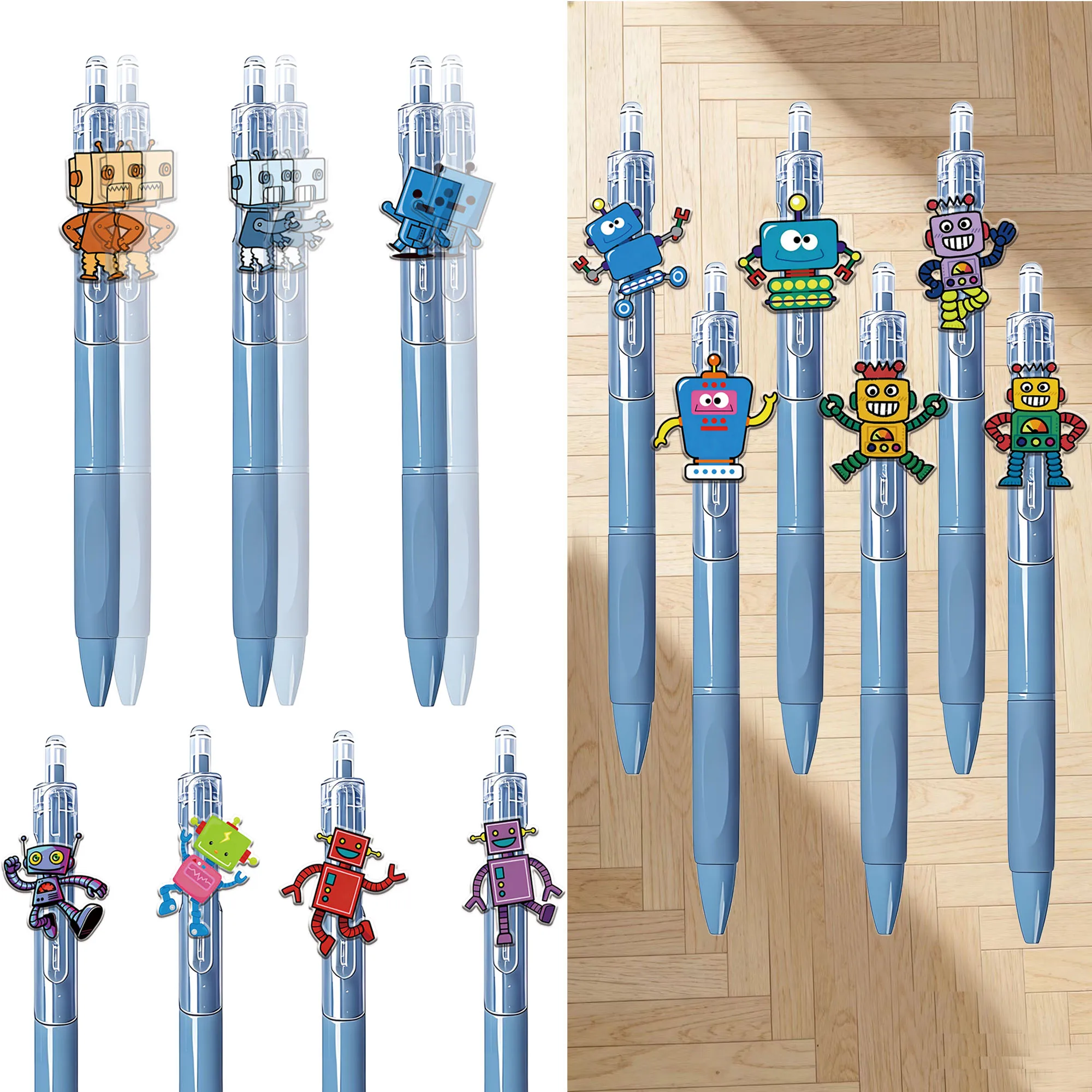 

Набор из 13 ручек-роботов: шариковые ручки с различными роботами, нажимные, для студентов, для письма и подписи, канцелярские принадлежности, идеальный подарок