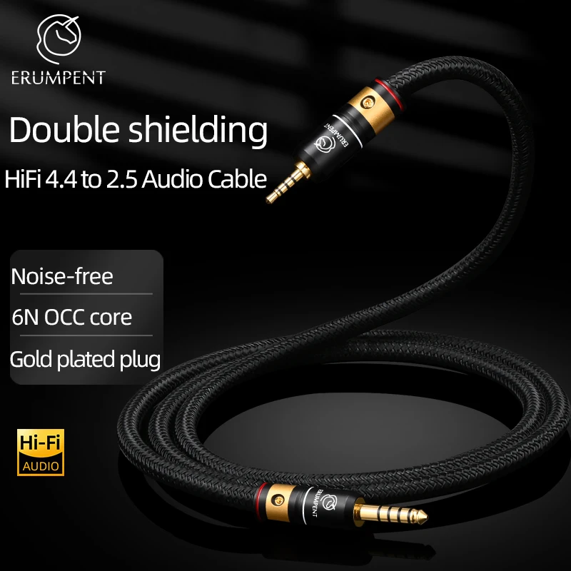 ERUMPENT HiFi 4.4mm to 2.5mm Audio Cable Hi-end Dual Shielding Gold Plated 4.4 Jack to 2.5 Jack for SONY ZX300A WM1Z/A