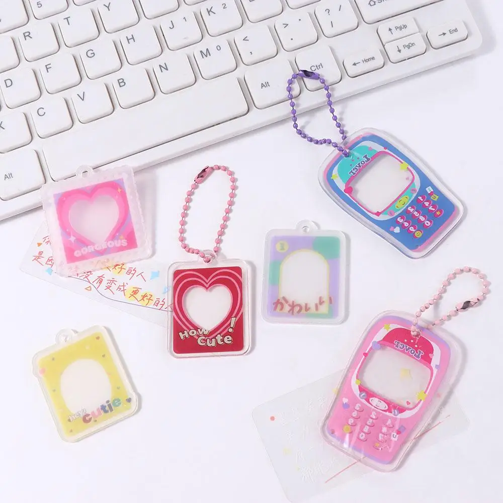 Photocard Holder School Stationery Picture Storage Case Photocard Key Chain Star Chasing Pendant Photo Frame 1 inch Photo Album