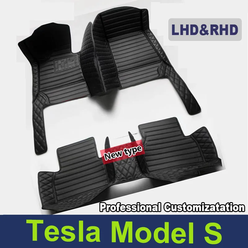 

Car Mats For Tesla Model S 2012~2022 Luxury Carpet Auto Interior Parts Floor Pad Leather Mat Set Car Accessories Waterproof Rug