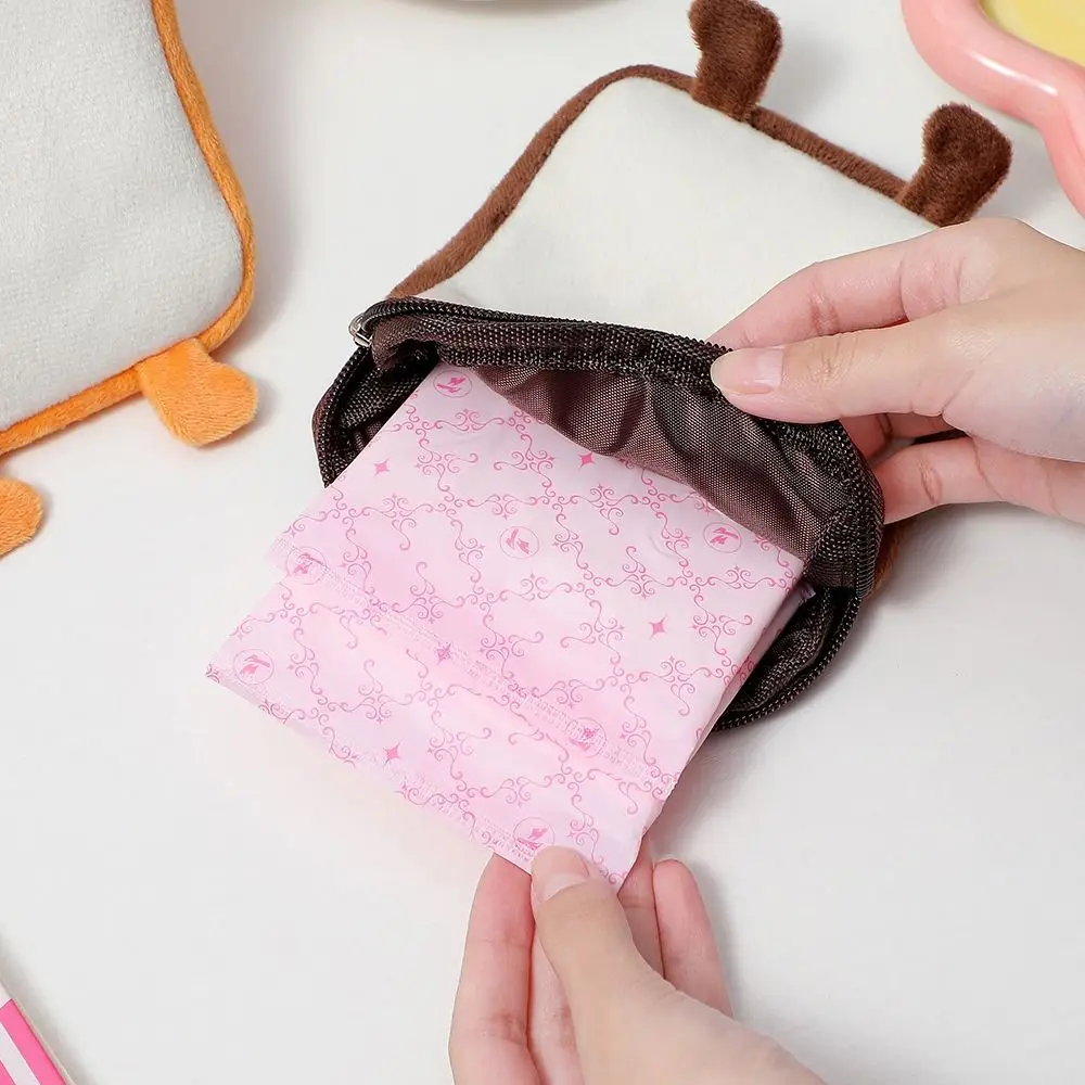 Napkin Storage Bag Money Bags Toast Key Case Bag Plush Coin Purse Women Storage Bag Small Purse Wallets Lipstick Cosmetic Bag