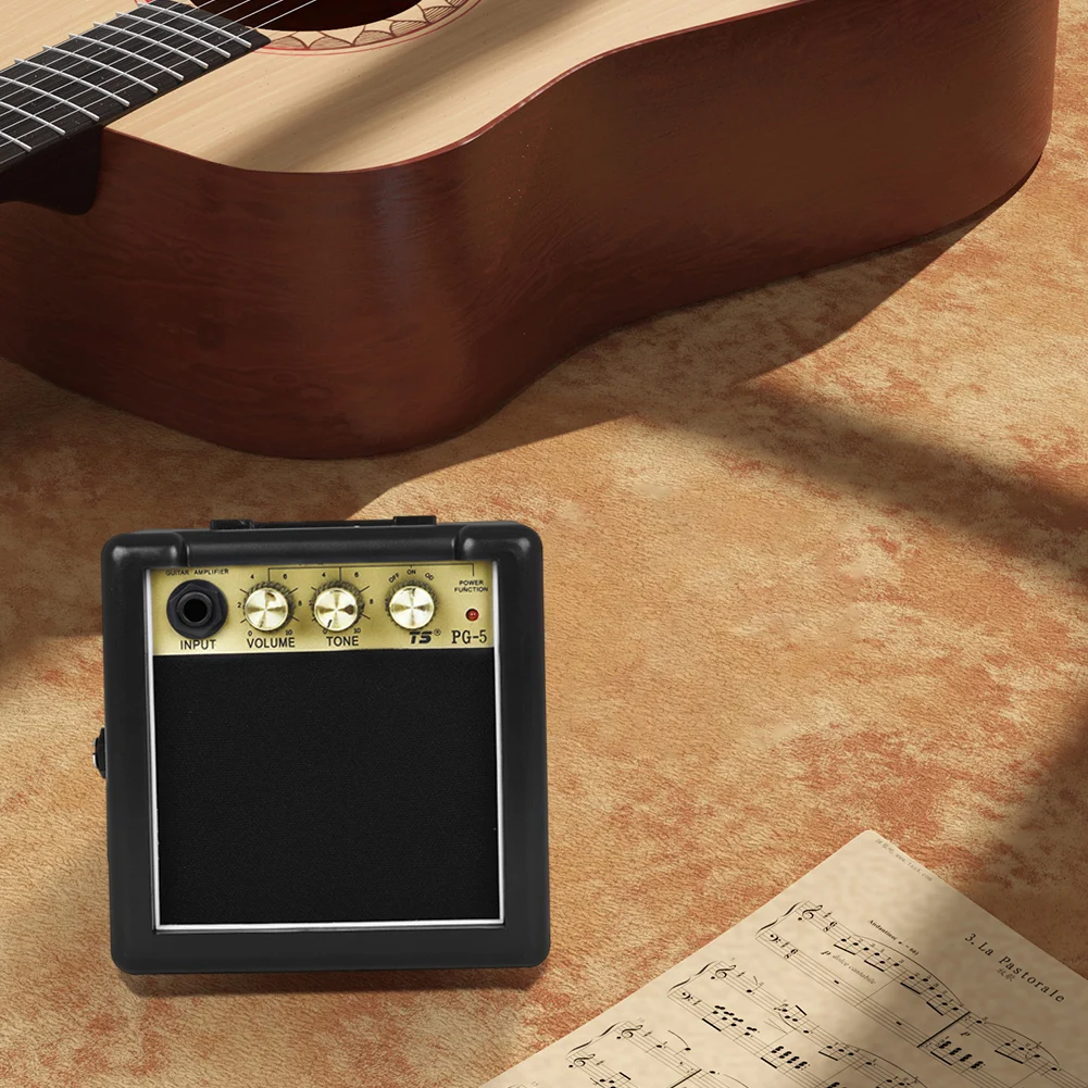 

5W Guitar Amplifier with Metal Clip Electric Guitar Amp Wear Resist Portable Bass Speaker for Guitar Accessories & Guitar Parts