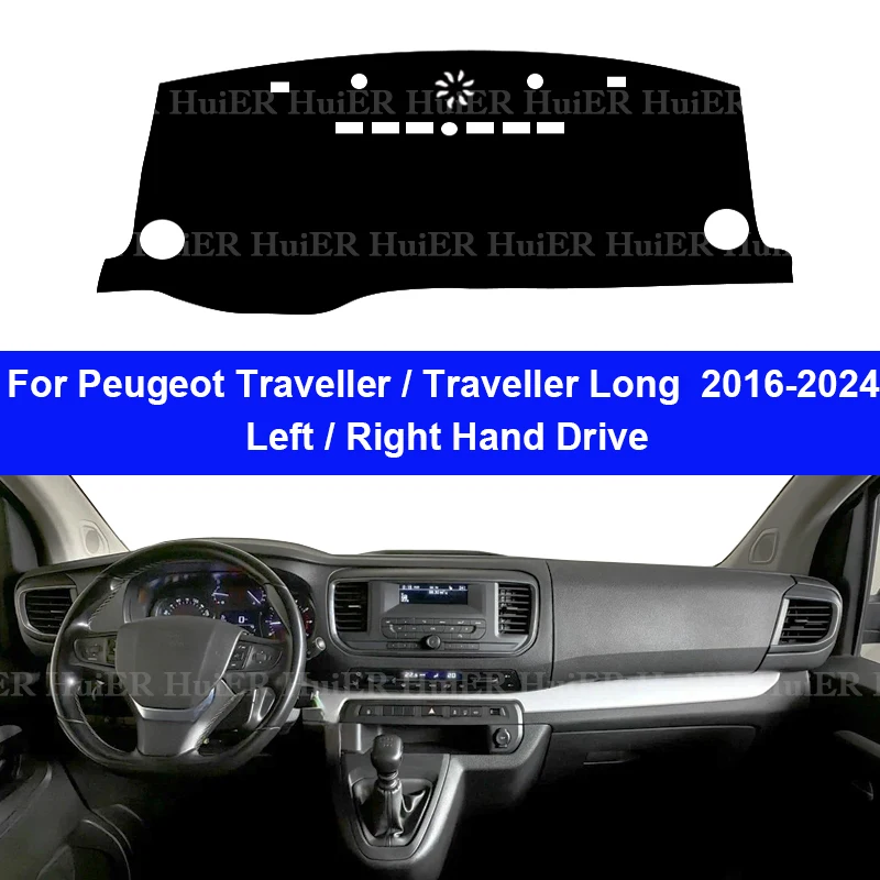 Für Peugeot Traveller Long 2016-2024 Auto Armaturenbrett-Abdeckung Dashmat Anti-UV-Matte Innenraum-Zubehör