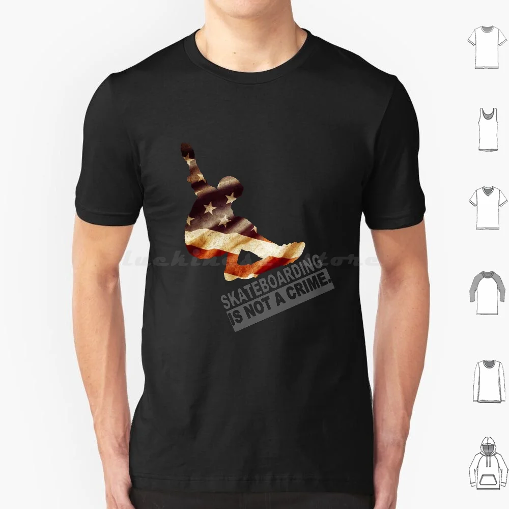 American Flag Skateboarding Is A Crime T Shirt Big Size 100% Cotton Im Ready To Crush Kindergarten Dinosaur Back To School