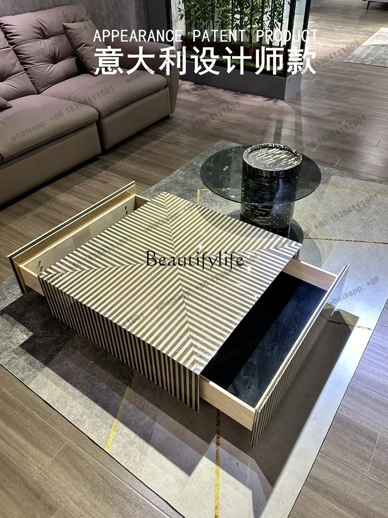 طاولة القهوة الإيطالية الحد الأدنى الجديدة الخفيفة طاولة الشاي الفاخرة غرفة المعيشة طاولة المنزل مكتب #3