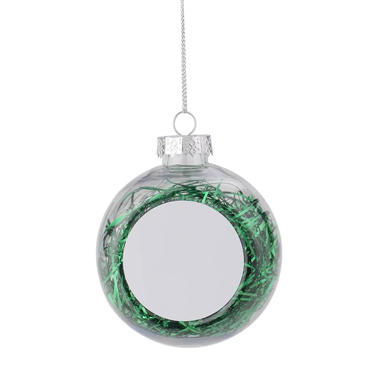 8cm Christmas Ball Chain Hanging Tree Pendants For Xmas Sublimation Blanks Home Party Decor New Year Gift For Print Photo Text