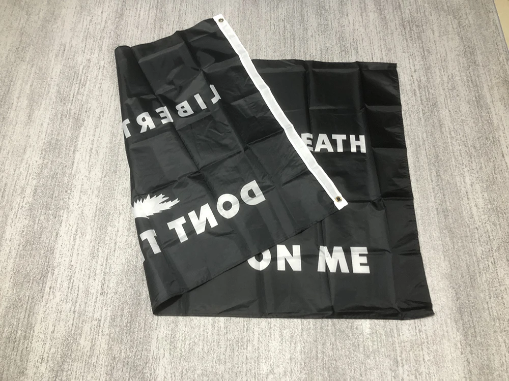 90x150cm Black Gadsden Flag 3x5ft Hanging Polyester（Dont Tread On Me）Flag Banner for Outdoor Indoor Decoration