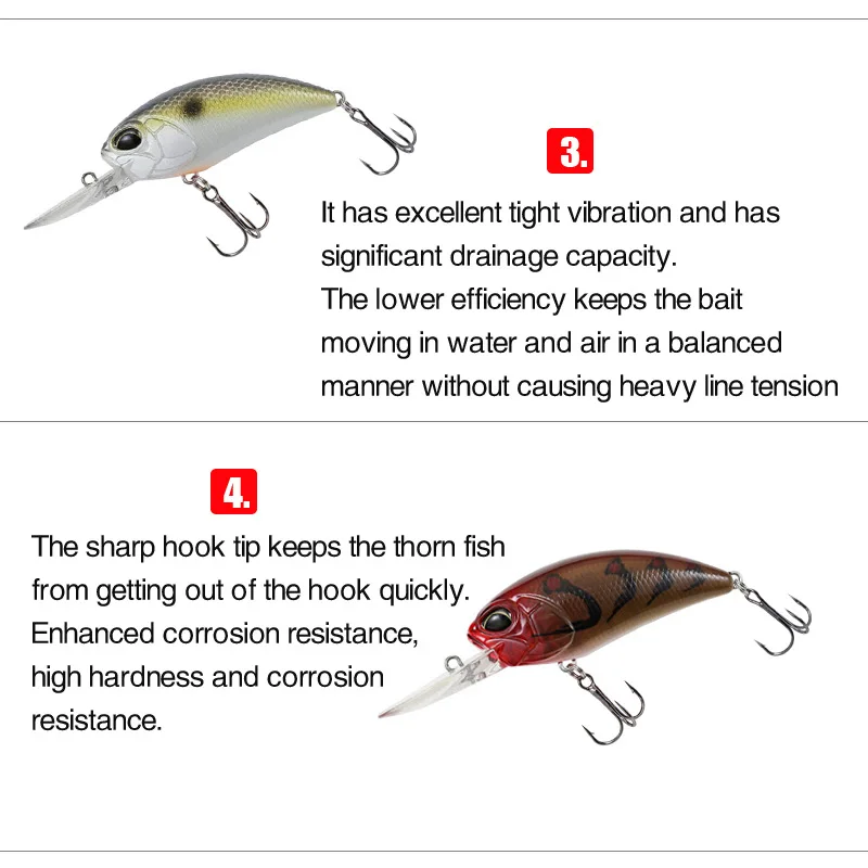 1 قطعة العائمة كرانكبيت إغراء الثنائي حشرجة Wobblers 65 مللي متر 15 جرام الطعم الاصطناعي ل سمك السلمون المرقط جثم الكارب واقعية كرنك M65 11A Pesca معالجة #4
