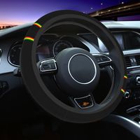 Steering Wheel Covers Rasta Stripe Color Pattern Anti-slip Reggae Jamaican Jamaica Proud Auto Decor Suitable Auto Accessories