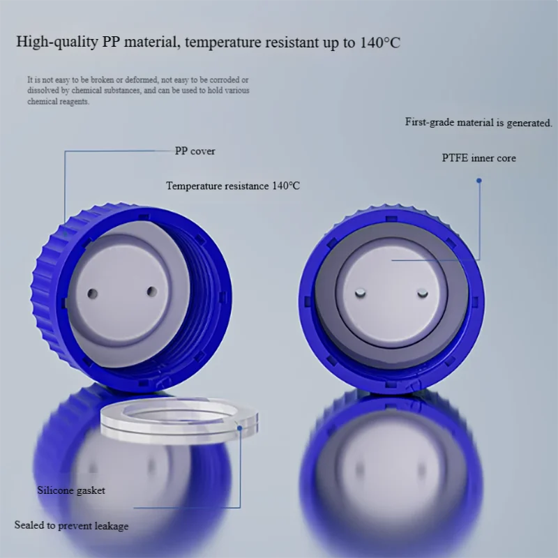 

Liquid phase mobile phase bottle cap feeding bottle cap 1/2/3 hole GL45 blue cap reagent bottle cap injection bottle cap