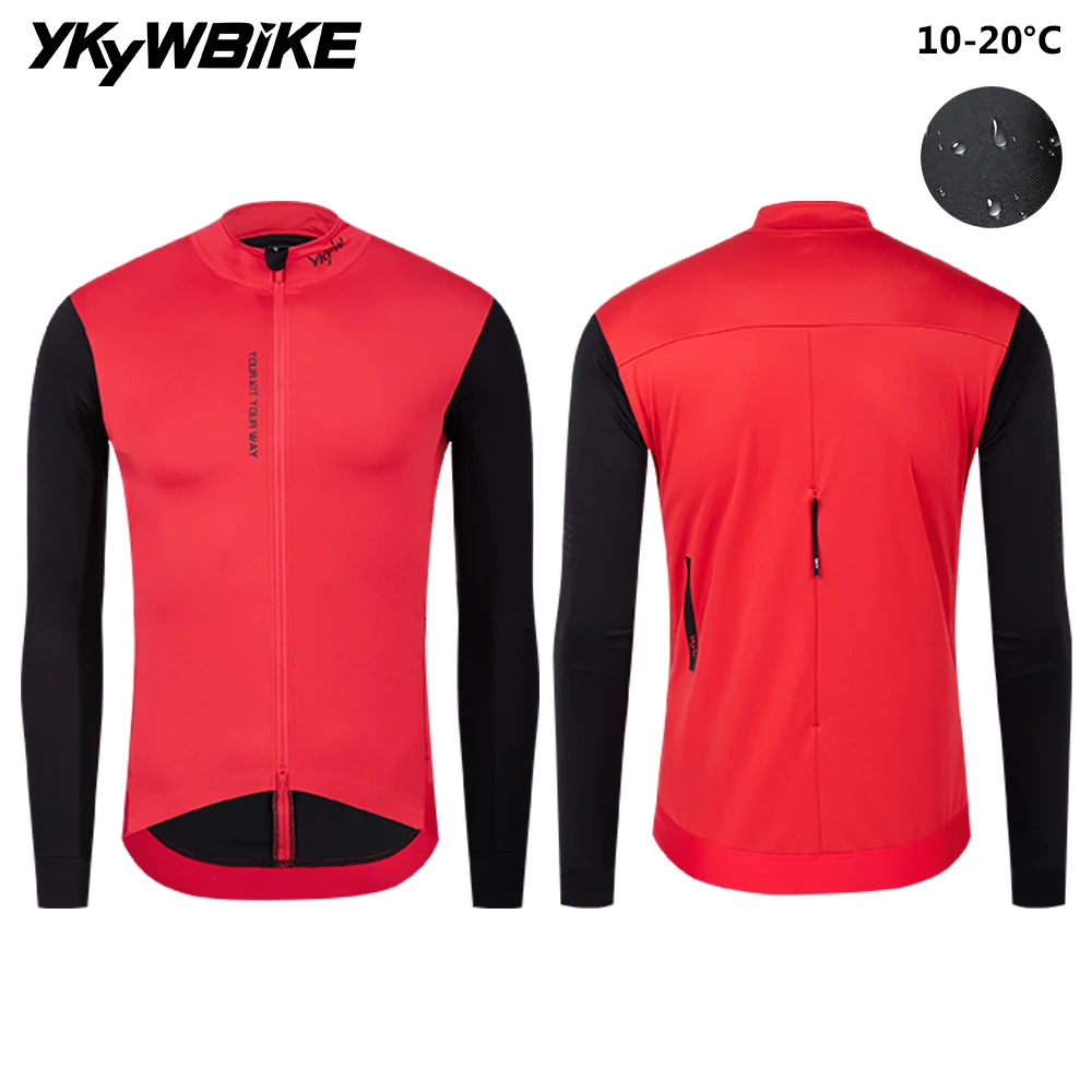YKYWBIKE Men's Winter Cycling Jersey Warm Road Bike Thin Soft Fleece Jacket Cycling Clothes Breathable MTB Bicycle Jersey