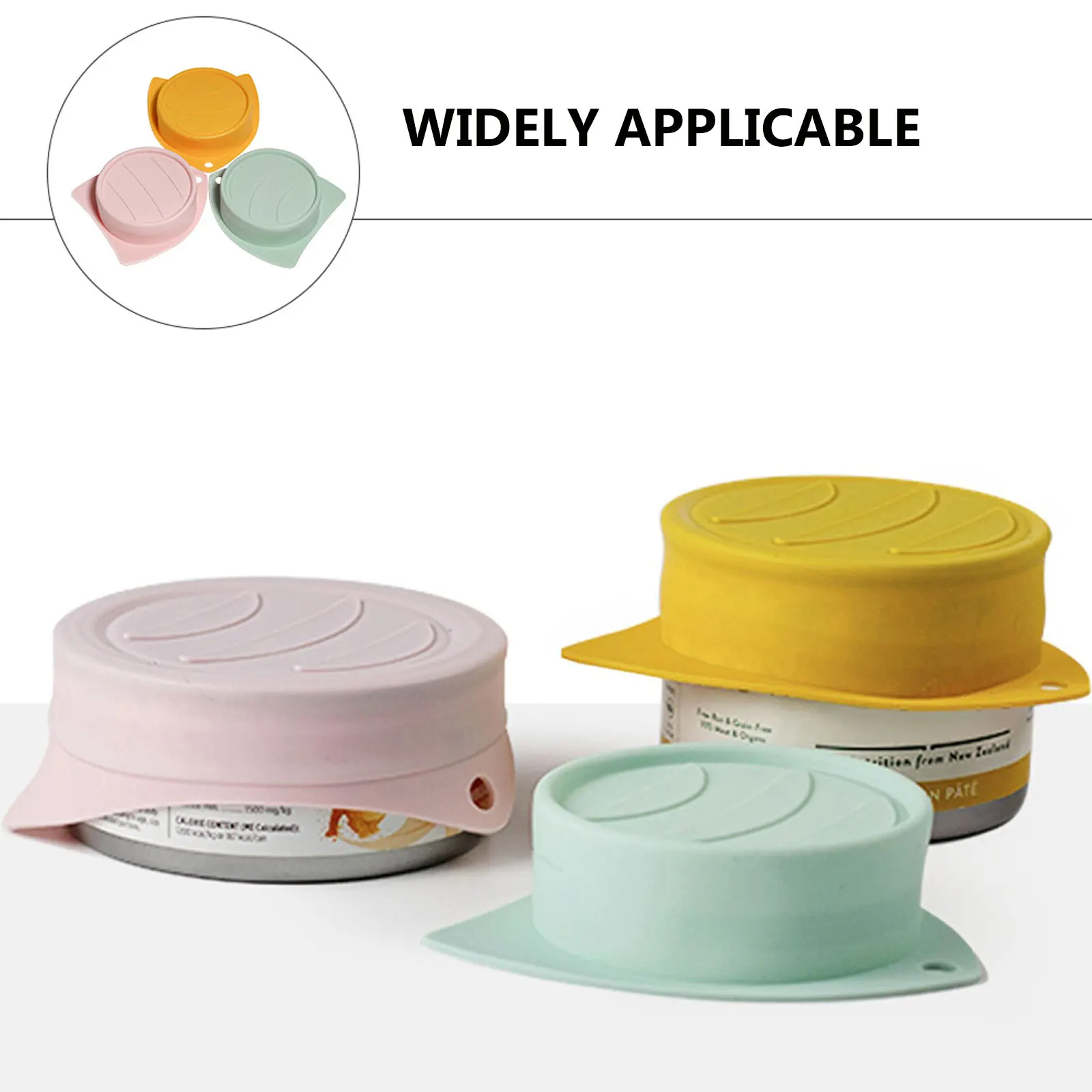 

3 Pcs Pet Can Lid Silicone Food Canned Dog Airtight Leak Proof Dust Proof Reusable Kitchen Utensils Storage Cover