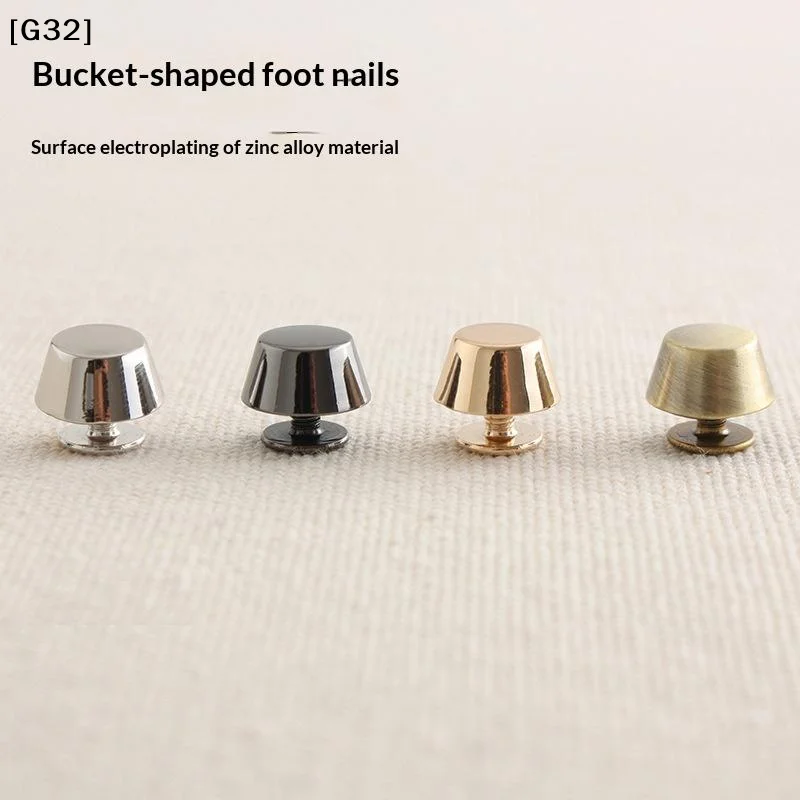 10Pcs  Alloy Bucket Shaped Foot Nails With Electroplated Surface And Wear Resistant Design Perfect For Bag Making Repair[G32]