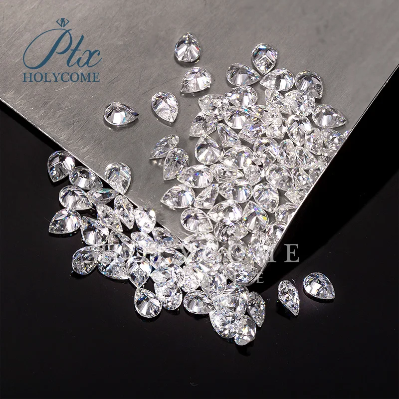 

PTX Best Loose 1.5-4.0mm D VVS1 Loose Moissanite Gemstones Pear Cut Loose Moissanite Small Size for Jewelry Making