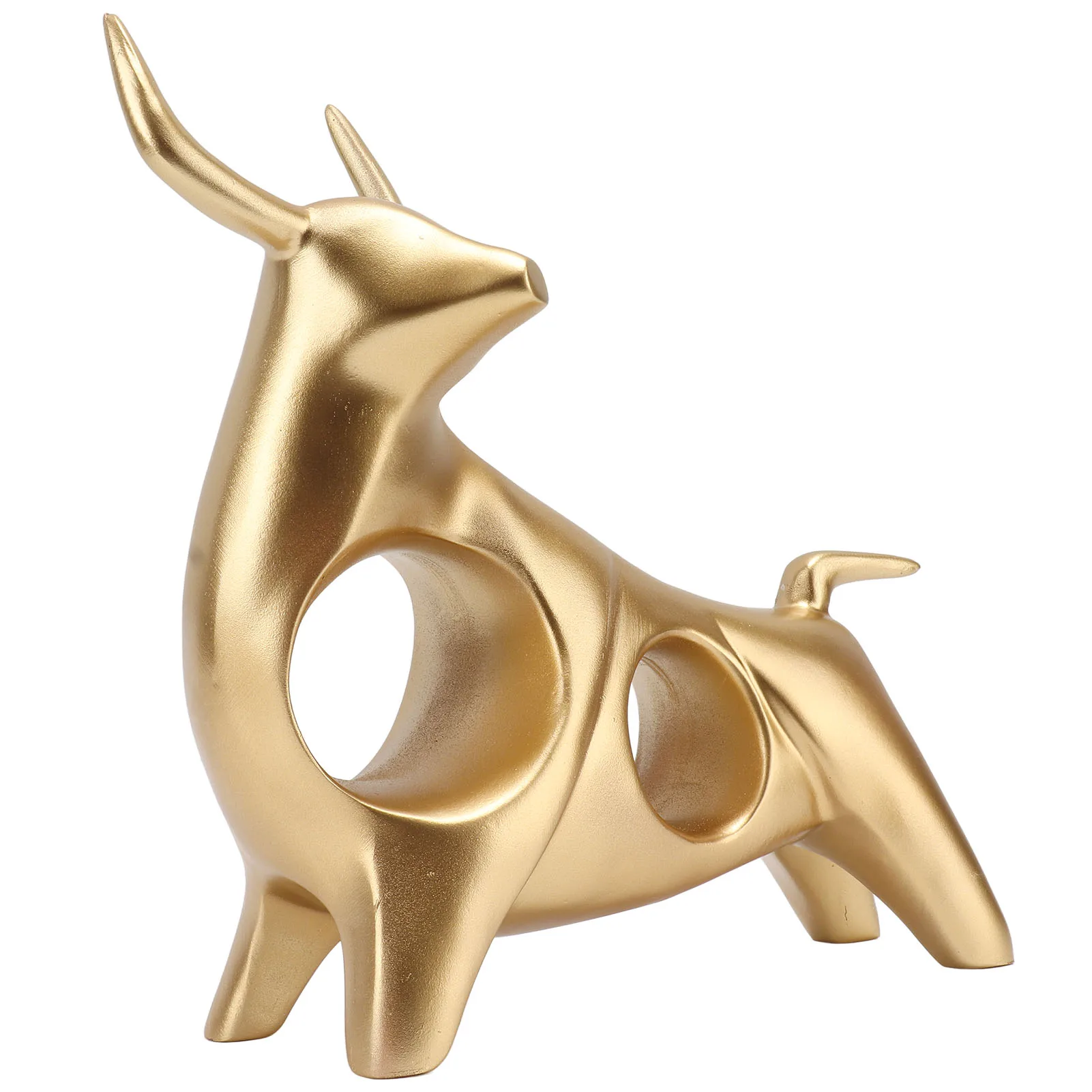 Golden Bull Skulptur Harz Hohl Glück FengShui Bull Statue Handwerk Figur für Büro Desktop Arbeitszimmer Dekoration