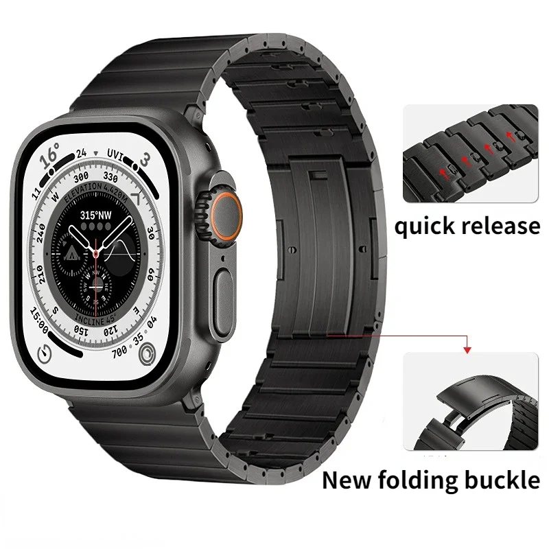 

Titanium Strap for Apple Watch Band 49mm 46mm 45mm 44mm 41mm 42mm Quick Release Light Bracelet Belt iWatch Ultra2 10 9 8 7 6 5 4