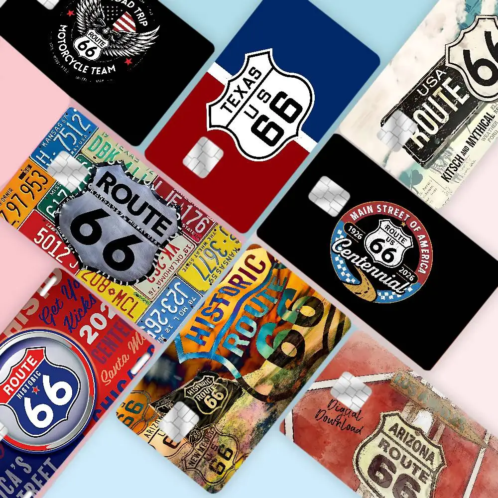R-Route 66 Fashion 100% Hot Sale Amine Credit Debit Bank Card Bus Card Film Skin Sticker