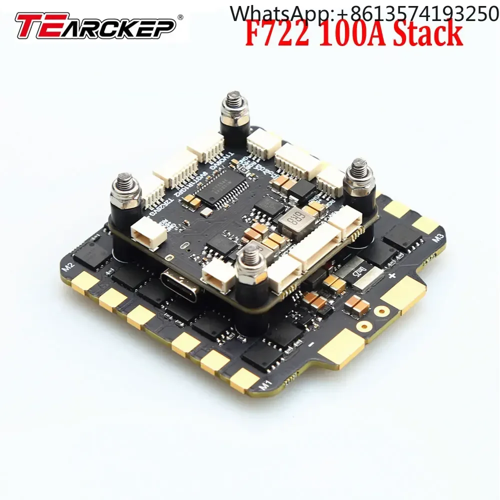 TEARCKEP F722 100A Stack F722 X8 F7 Flight Controller 3-8S with 100A 4in1 BLS ESC for RC 13/15inch FPV Freestyle Racing Drone