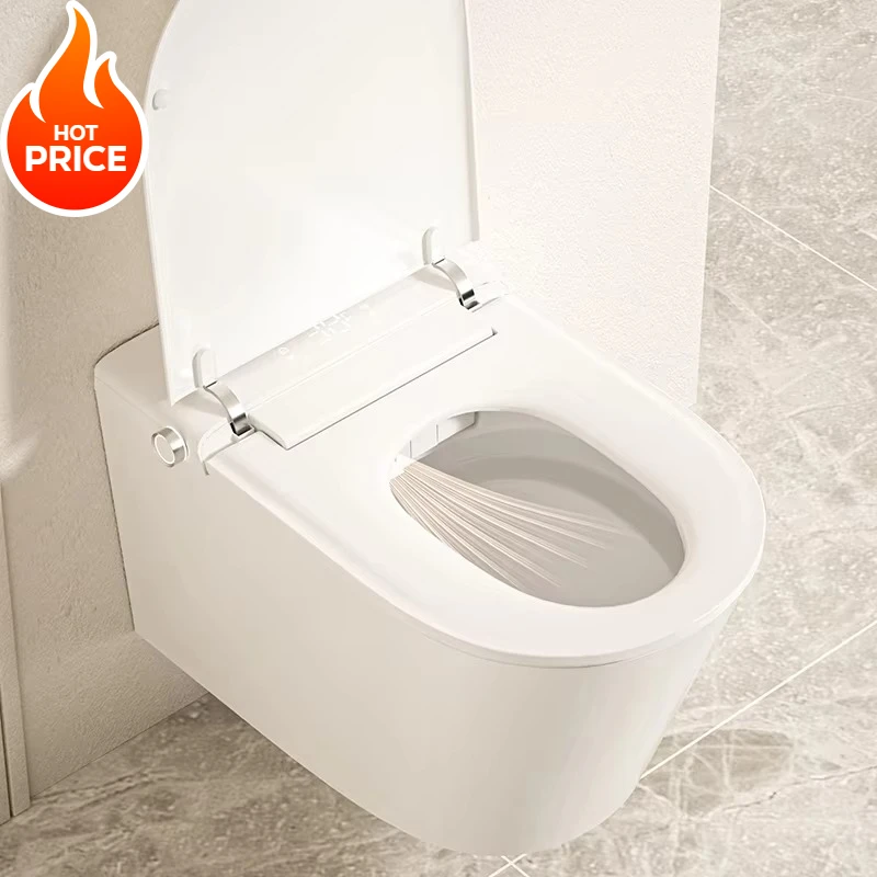 

P-Trap Wall Hung Smart Toilet With Tank Rimless Intelligent Sensor Flush Automatic Wall-Mounted Smart Toilet 9015