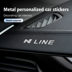 4pcs Metal Car 3D Emblem Trunk Personalized Sticker Badge Decal For Hyundai Sonata i30 i20 Tucson Elantra Kona N Line