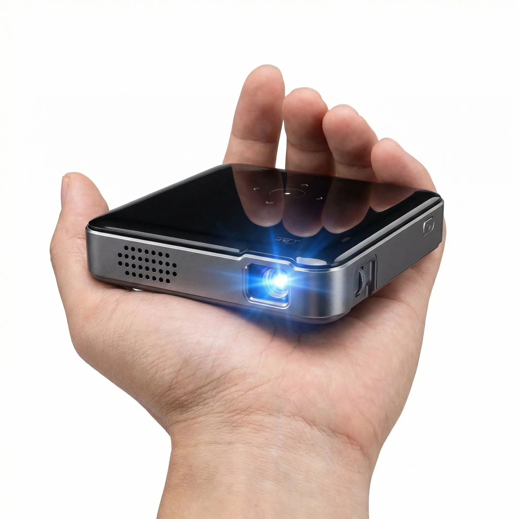 Hot Sale P60 Mini Pico 1080P DLP Projector LED Built-In Battery 2G RAM for Business Travel Glamping Screen Mirroring Multimedia