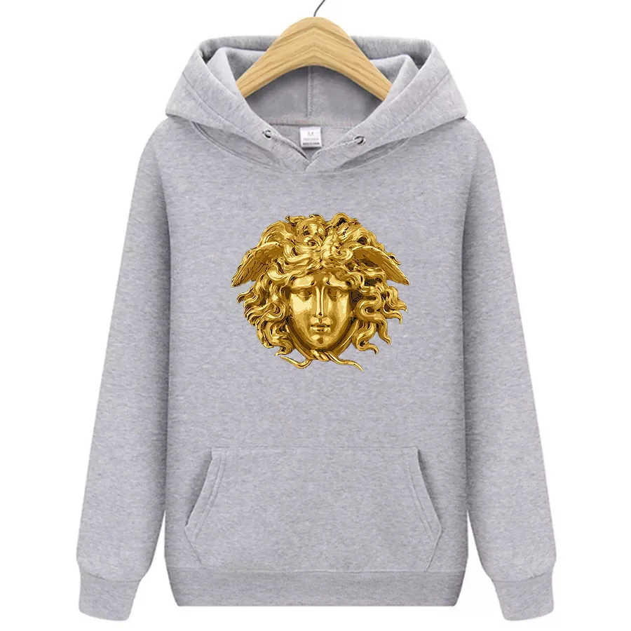 

2023 Spring Autumn Halloween Snake Hair Greek Mythology Medusa Head Men's Hoodie Men's Hoodie Women's Sweatshirt