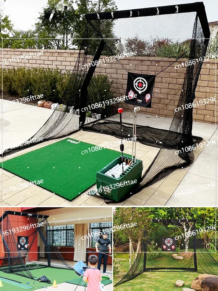 Golf Practice Net Outdoor Training Equipment Indoor Swing Cutter Strike Cage Ball and Frame