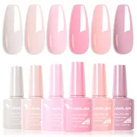 Venalisa – Kit de vernis à ongles Gel couleur rose gelée, semi-transparent, sans HEMA, auto-nivelant, couleur chair, rose naturel, ensemble de manucure 6