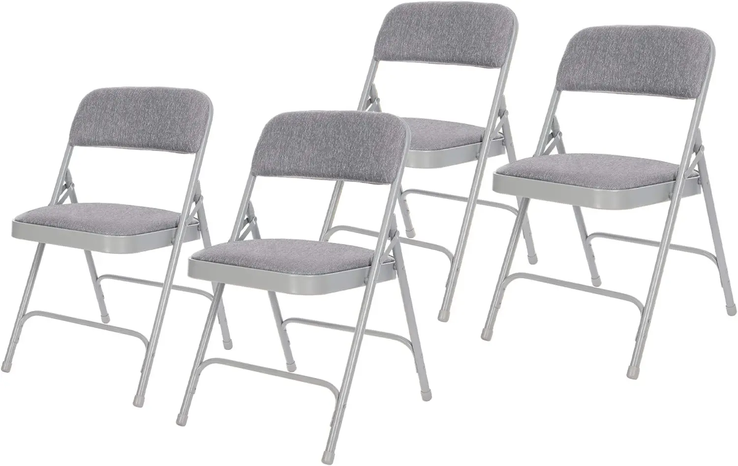 Deluxe Fabric Upholstered Double Hinge Premium Folding Chairs Grey Durable and good quality Multifunction