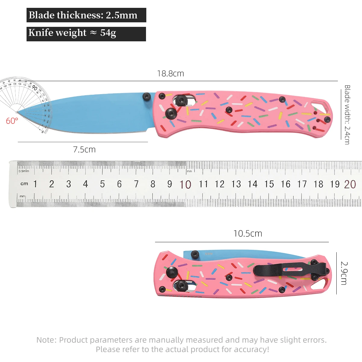 BM535 Bugout دونات الوردي الألومنيوم تحمل سكين قابل للطي