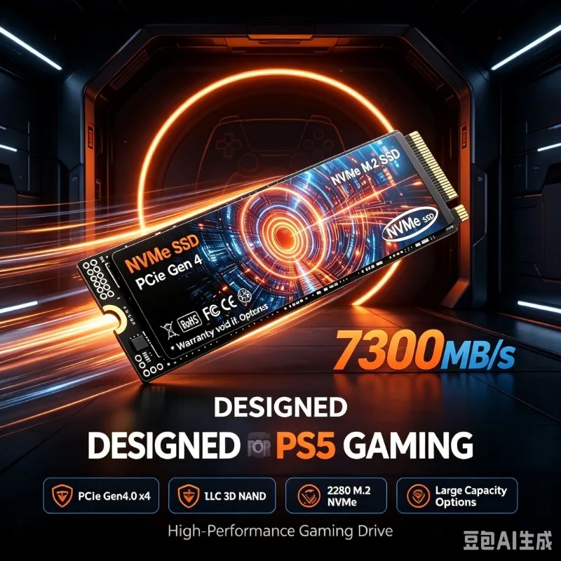 GQ M.2 NVMe SSD 7300MB/s TLC 3D NAND 2280 Internal Solid State Drive 500GB‑4TB For PS5 Gaming Desktop Laptop PC Storage