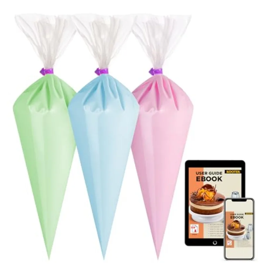 

Piping Bags, Disposable Pastry Bags 16 Inch, 100 Pcs Anti Burst Large Icing Piping Bags for Cookie Frosting Cake Decorating Bak
