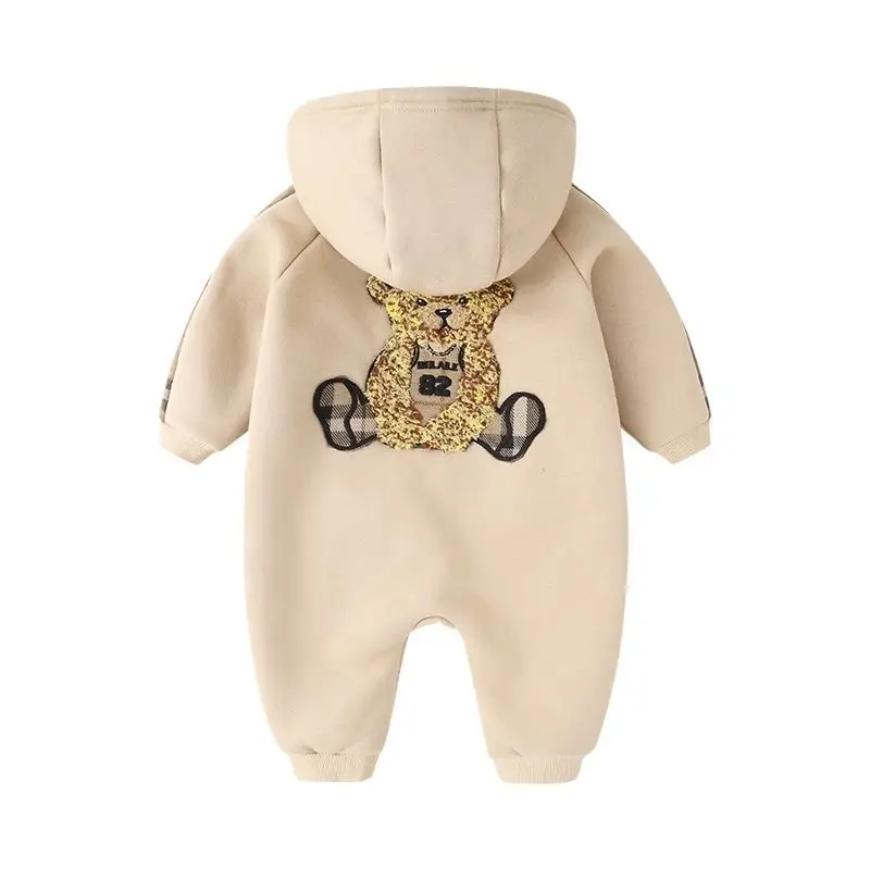 Winter Warm Baby Clothes Infant Baby Boys Hoodies Romper Cotton Thick Style Toddler Girls Jumpsuit Children\'s Clothes