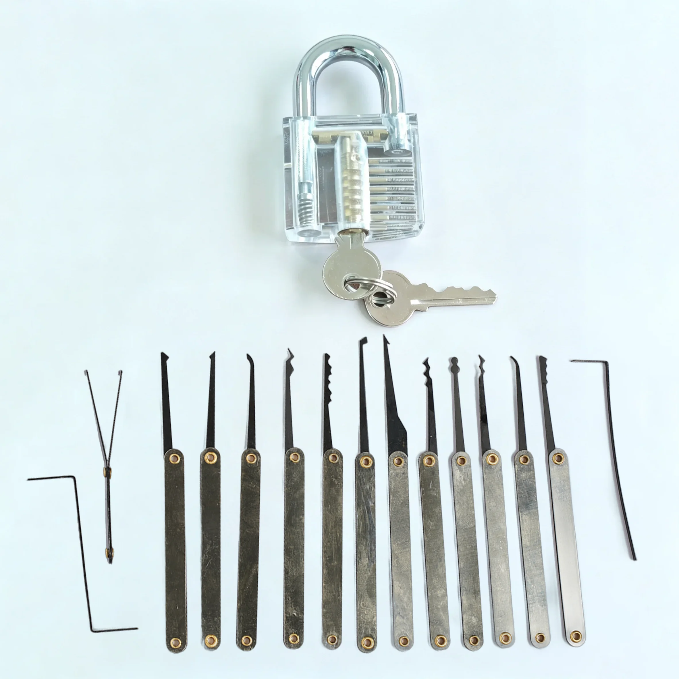 16Pcs Lock Pick Set Key Extractor Padlocks Kit for Locksmith Training Pin Broken Key Hand Tools for Unlocking