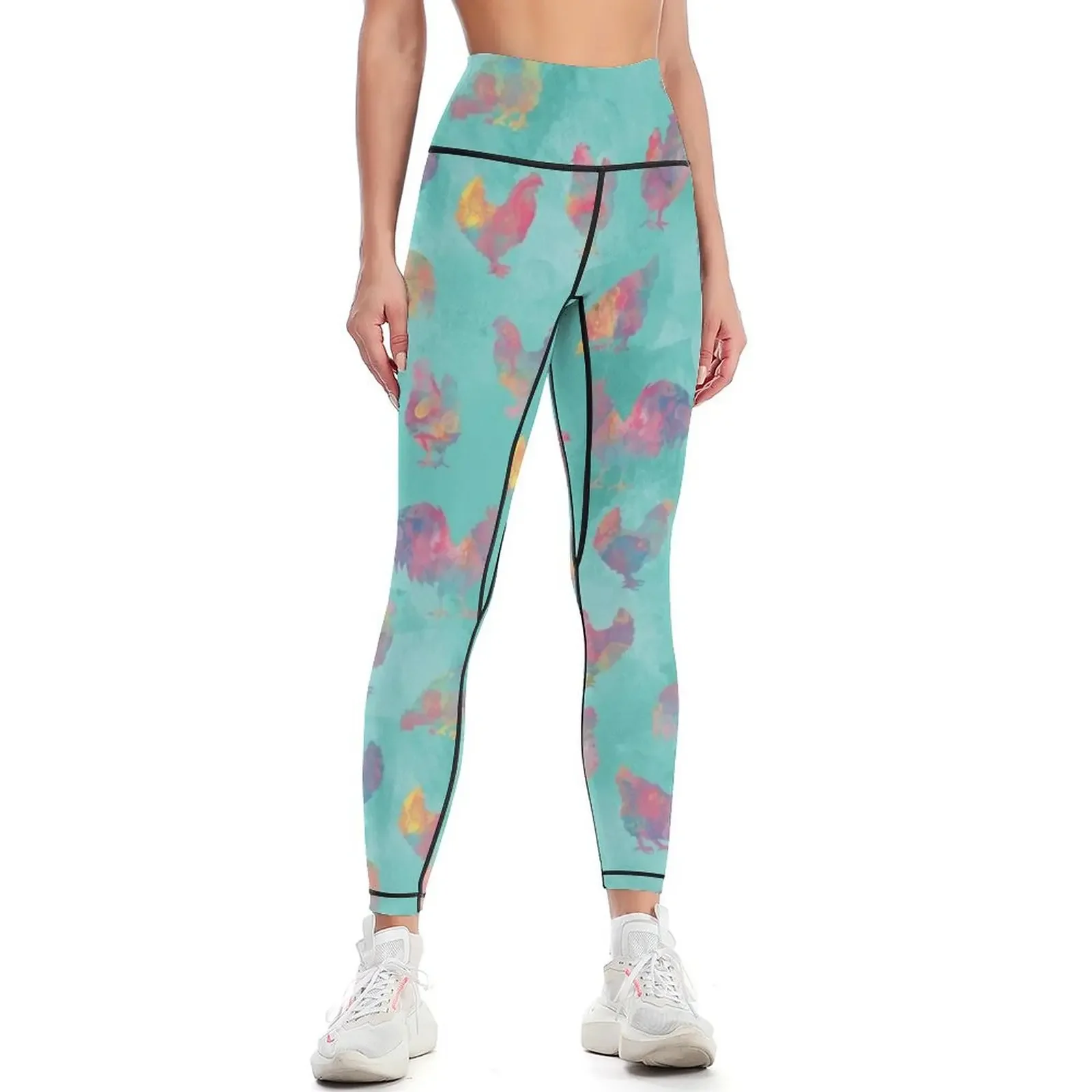 

Rainbow Chickens Leggings gym womans for physical sports woman gym gym's sportswear Womens Leggings
