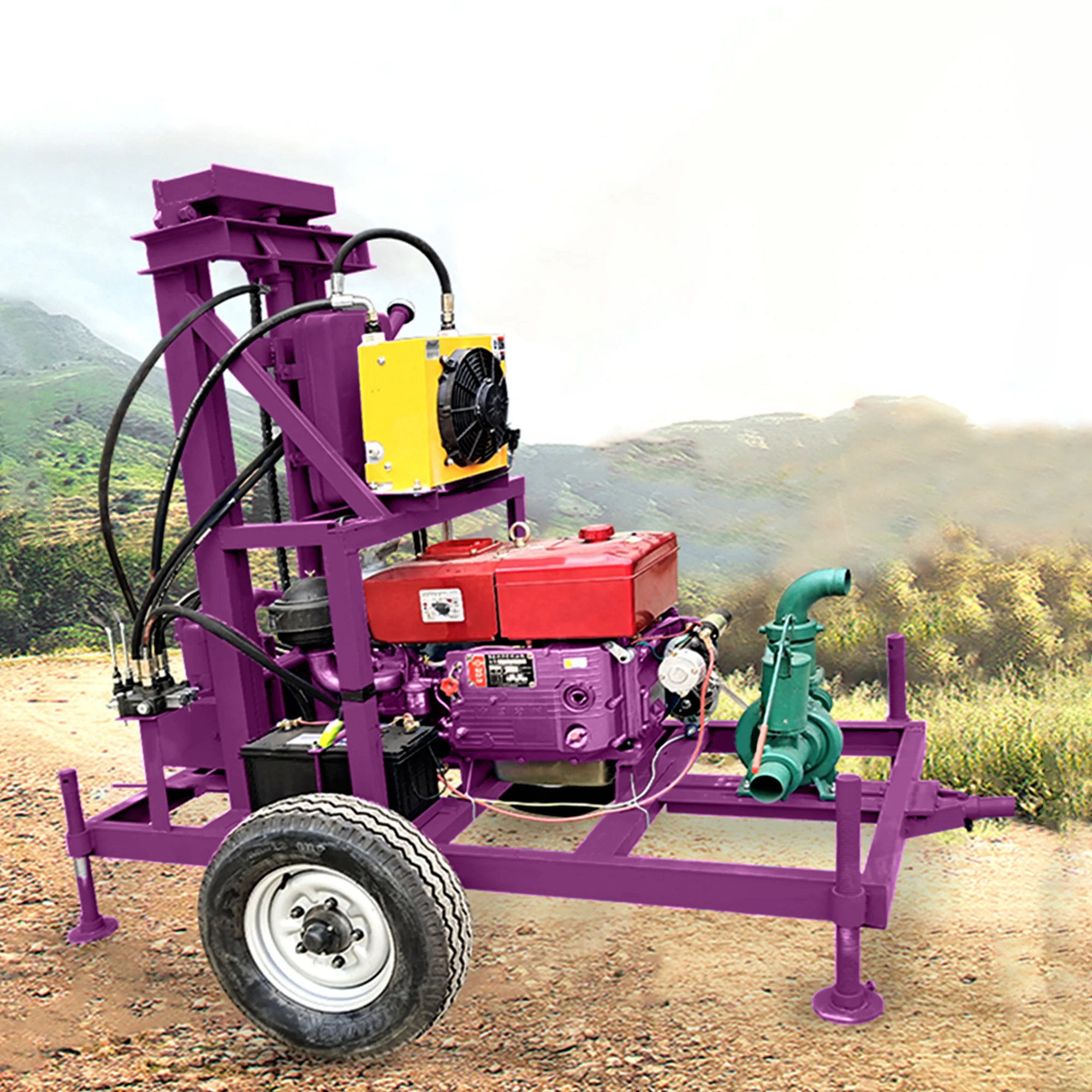 رائجة البيع الأساسية جهاز الحفر عمق 200 متر 180 متر جهاز حفر آبار المياه BoreWell أخذ العينات كورينغ آلة الحفر لفلبين