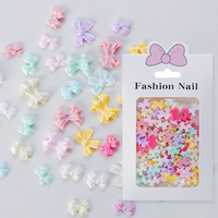 100PCS Shimmer 3D Bow Tie Nail Art Charms Accessories For Glitter Nails Decoration Design Supplies Material Manicure Decor Parts